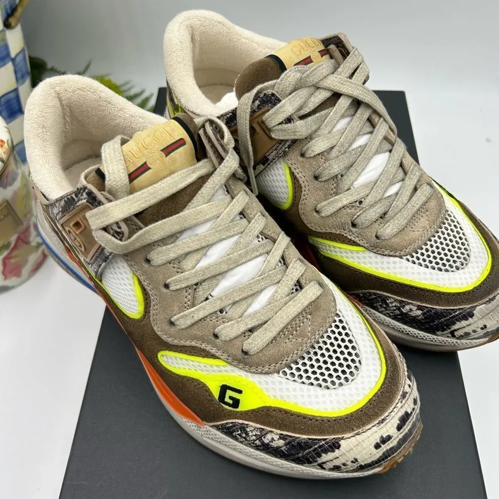 Women's Gucci ultra pace, low top sneakers size 37 made in Italy - Picture 4 of 8